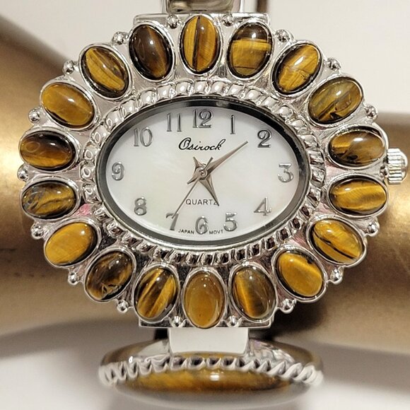 Womens Osirock Brown Stone Cuff Bangle Watch - Picture 4 of 14